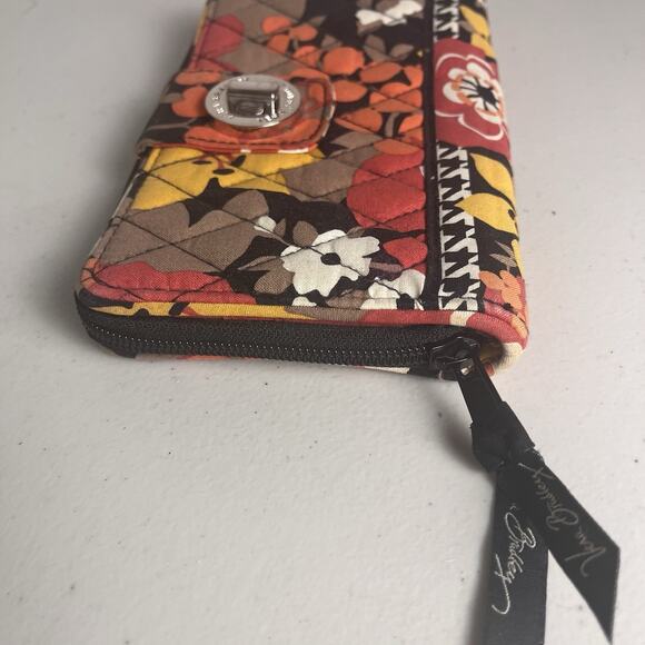 Vera Bradley Bittersweet Wallet Turn Lock Case Set Orange Black 8x5" Fall Autumn - Picture 11 of 11
